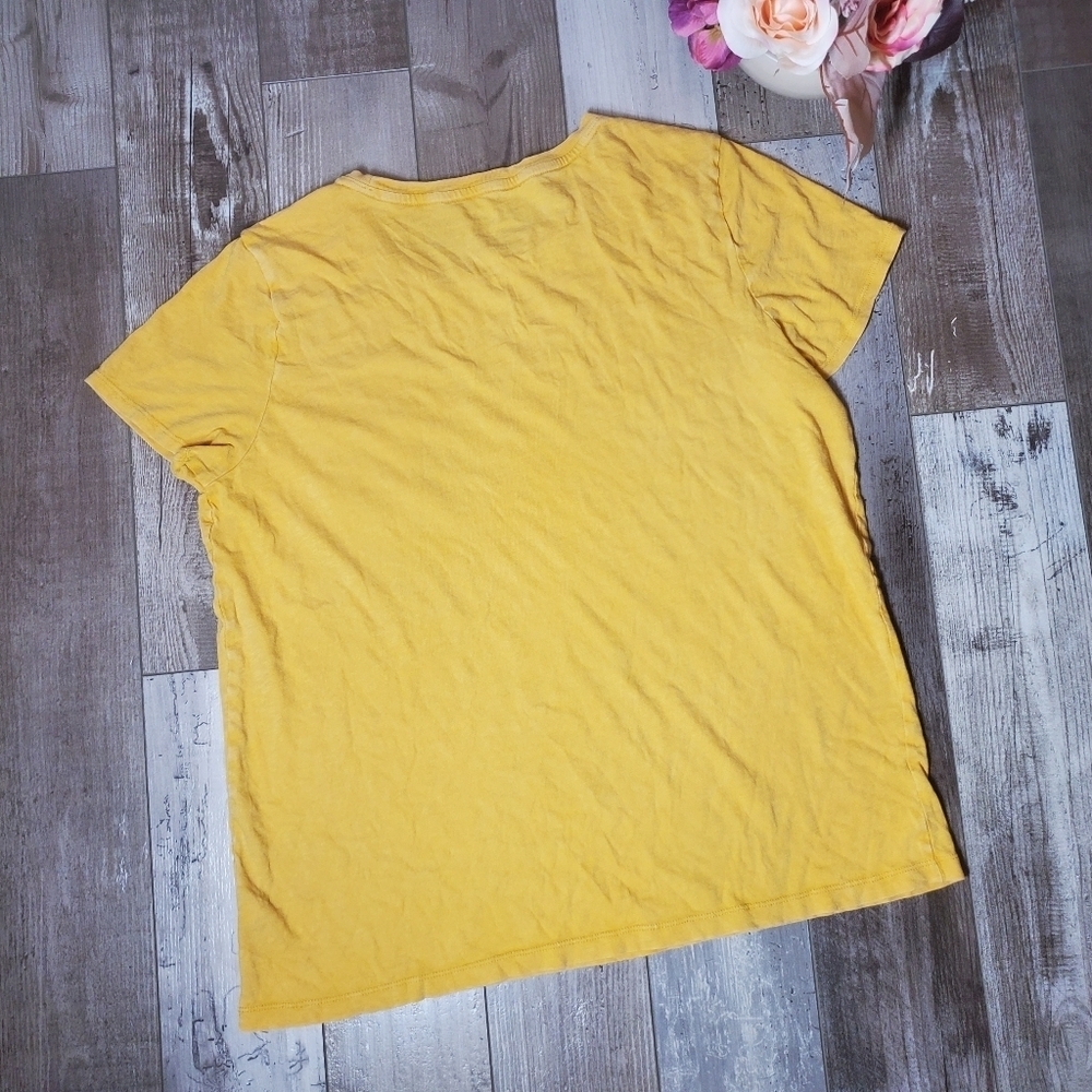 Universal Thread Cotton Mustard Yellow Scoopneck Pocket Tee Women's Size XL - Picture 9 of 11